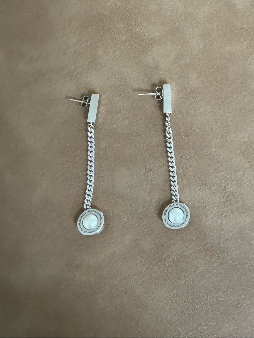 Pianegonda sterling silver dangling pearl earrings